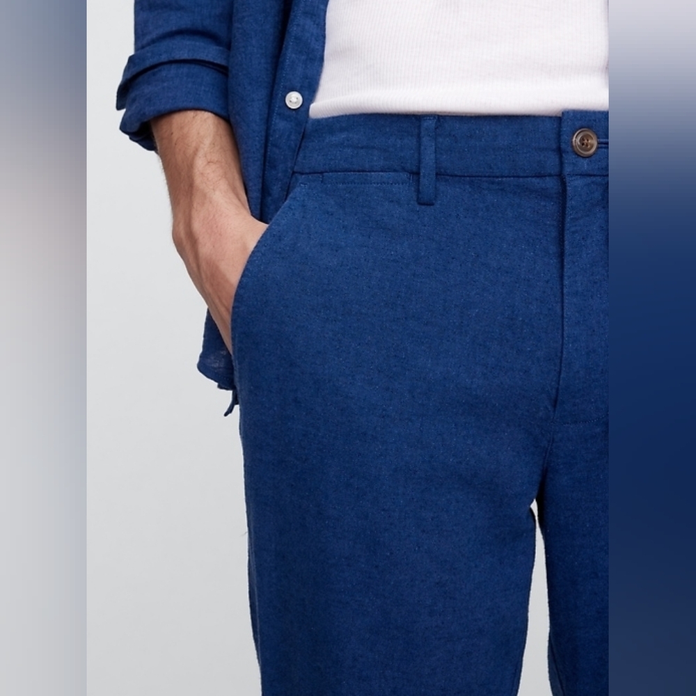 Size 32 Gap Linen Blend Indigo Trousers